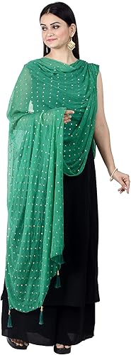 Vista 10 de Chandrakala Chal Dupatta de gasa para mujer, chal envolvente Chunni, beige (D191-P)