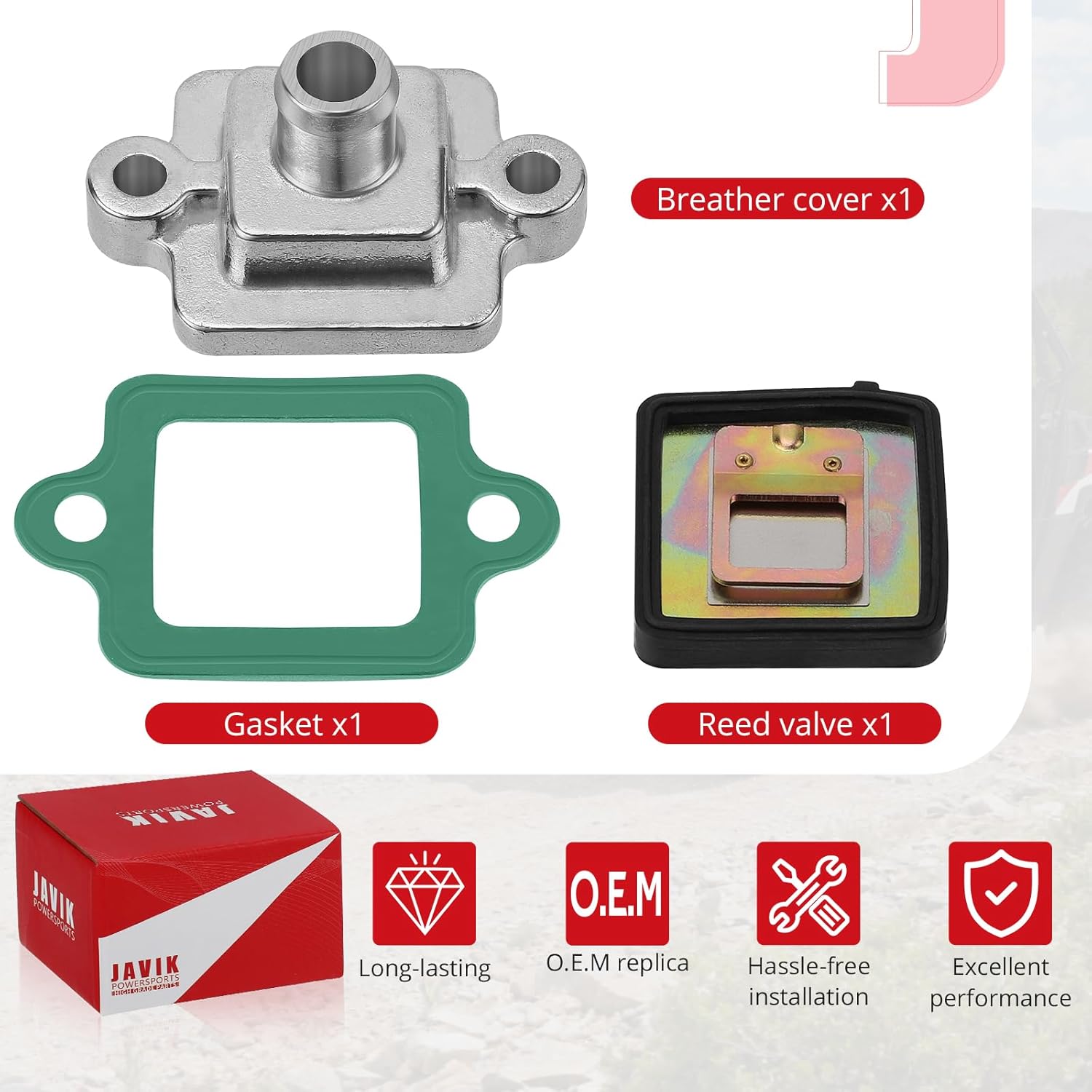 JAVIK Air Breather Mach Cover Reed Valve Gasket Kit for Polaris Sportsman 600 700 800 RZR 800 570 Ranger 800 700 570 500 Frontier