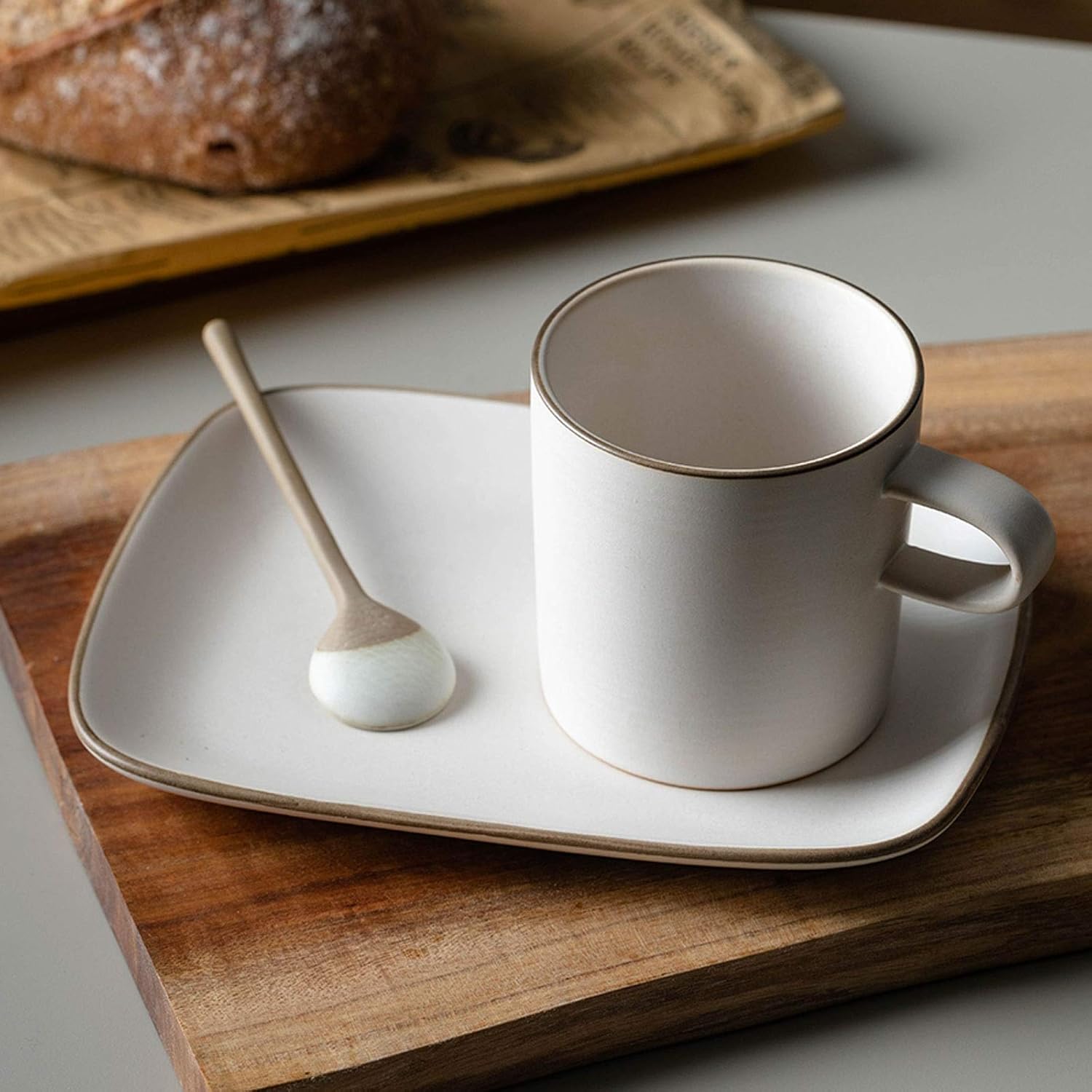 ABBNIA Coffee Cup Retro Rub Color Treatment Porcelain Cappuccino Cup and Long Saucer,Latte Cup Exquisite Breakfast Cup Frosted Ceramics for Latte, Cafe Mocha, Coffee Shop Tea Cu 8 71qlKQaOziL. AC SL1500