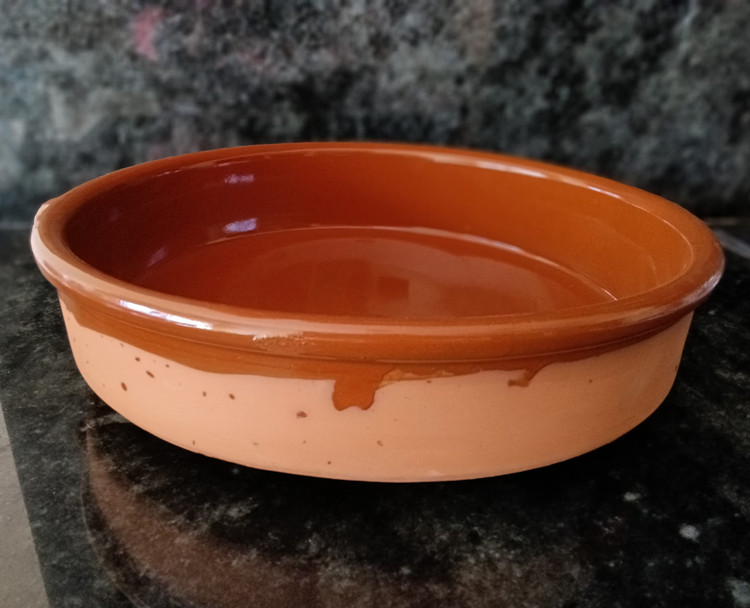 CAZUELA DE BARRO GRANDE DE CERÁMICA RÚSTICA DEL PAÍS. Producto de NOVEDAD. Hecho a mano en España. ENVÍO GRATIS. (36CM)