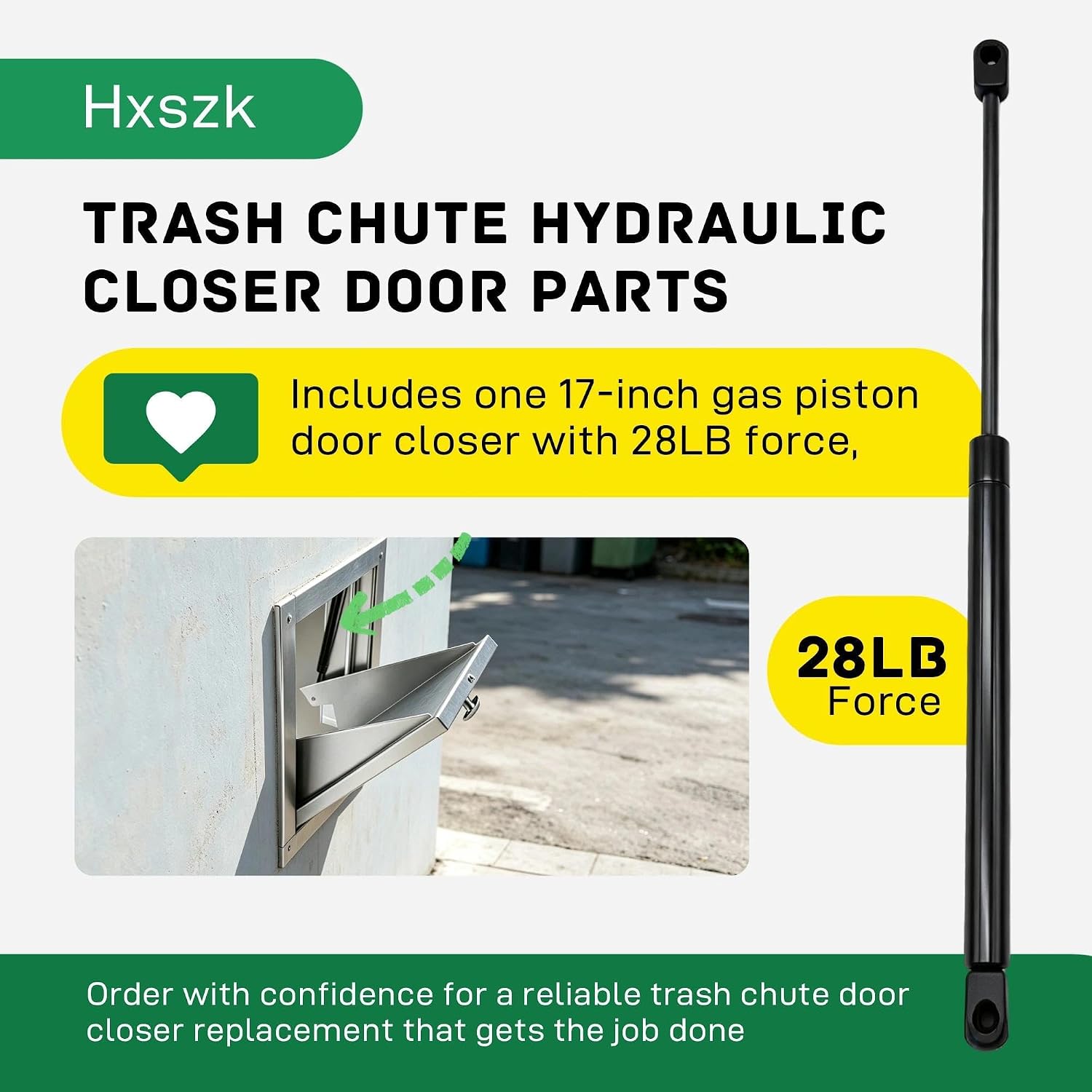 Trash Chute Hydraulic Closer Door Parts 17 Inch Gas Piston Heavy Duty