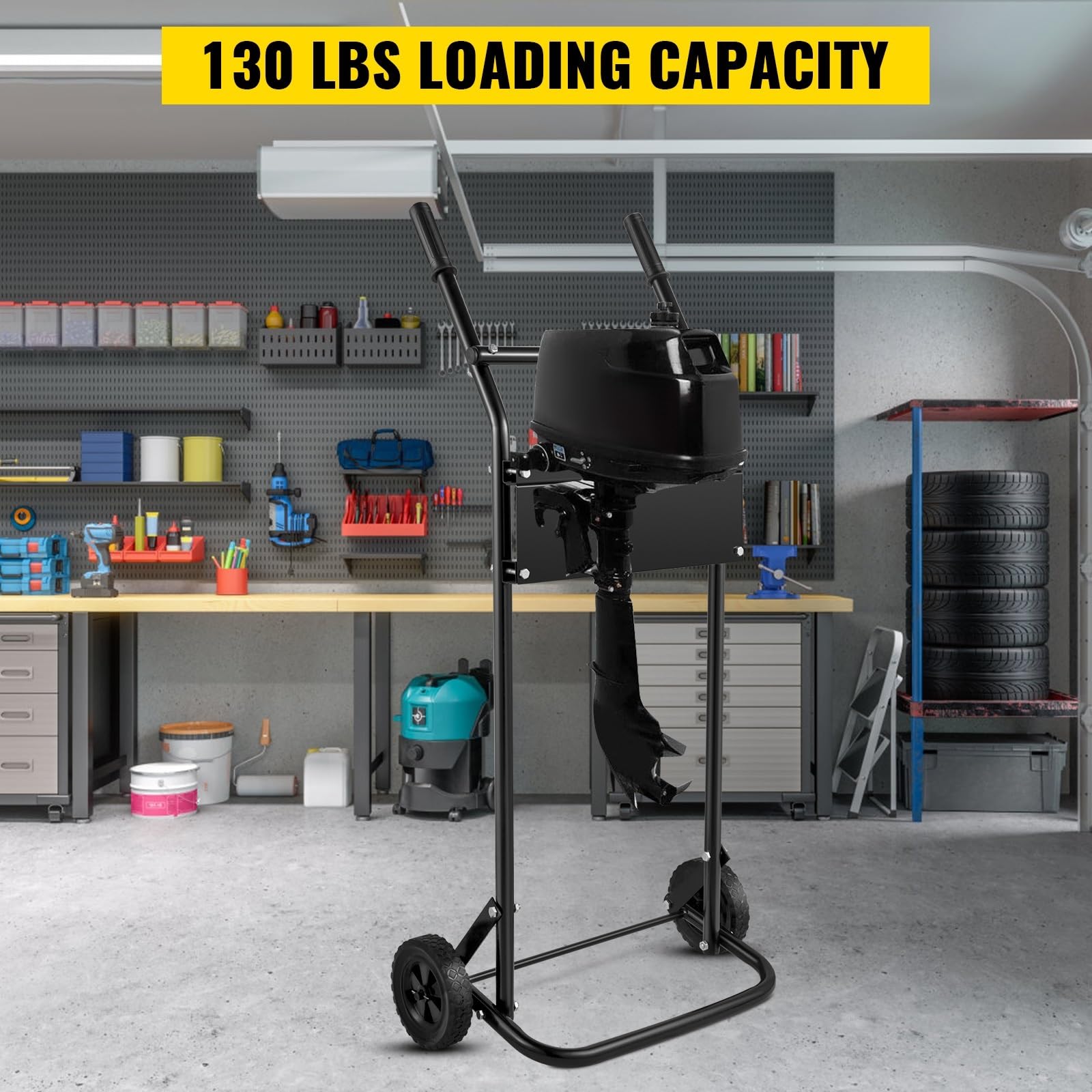 Supporto for motore fuoribordo Carrello porta for barche portatile Capacità di peso 130 libbre con 2 ruote applicate in varie occasioni,Elevata Stabilità