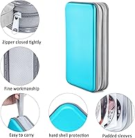 Vista 2 de Funda para CD, 80 de capacidad, DVD, VCD, multimedia, Blu-ray, soporte para cartera, organizador de almacenamiento (azul cielo)