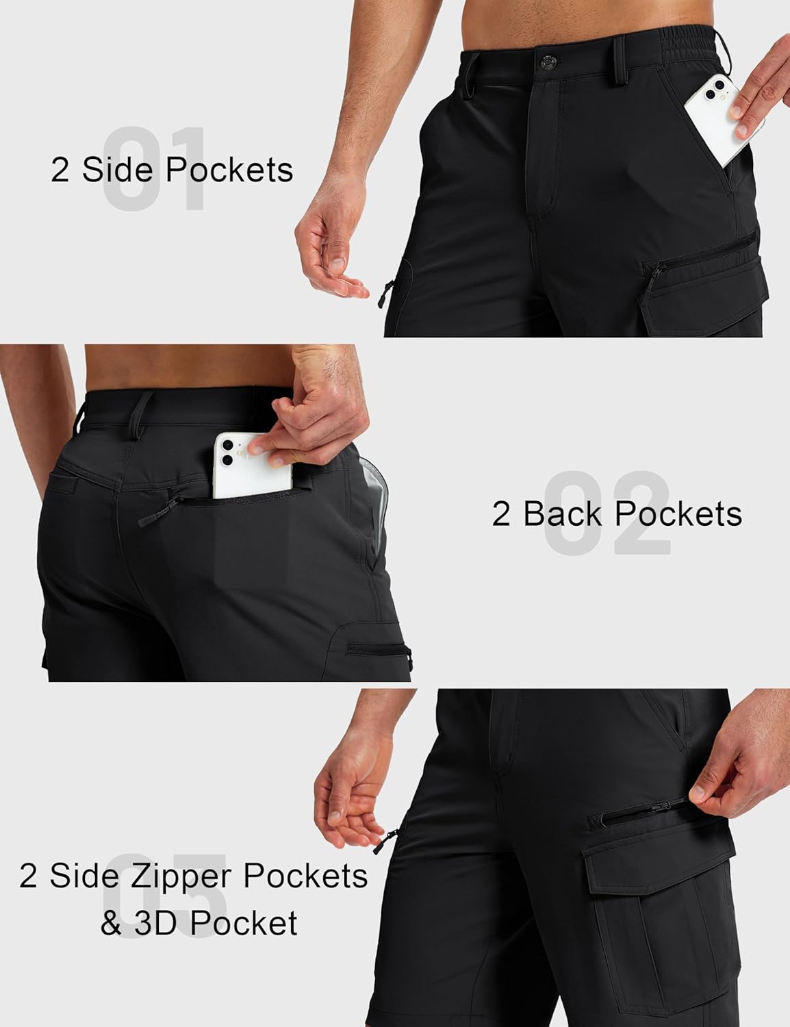 MAGCOMSEN Mens Hiking Cargo Shorts 9" Quick Dry Lightweight Shorts with 7 Pockets Outdoor Work Shorts Fishing Casual