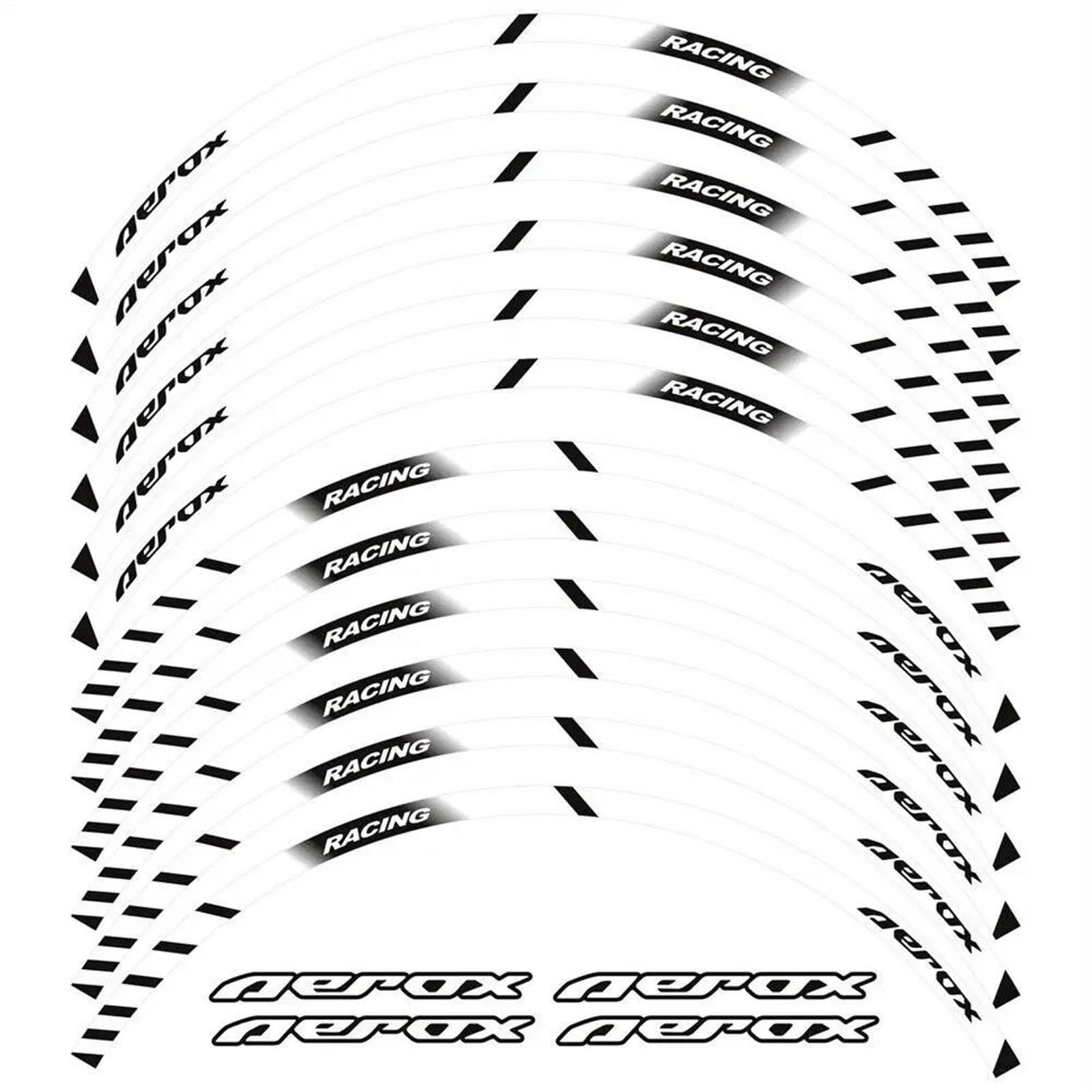 Motorcycle Wheel Sticker Reflective Decal Rim Waterproof for Yamaha NVX155 for Aerox 155(Color28)