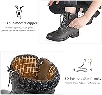 Vista 4 de STQ Botas de combate con cordones para mujer