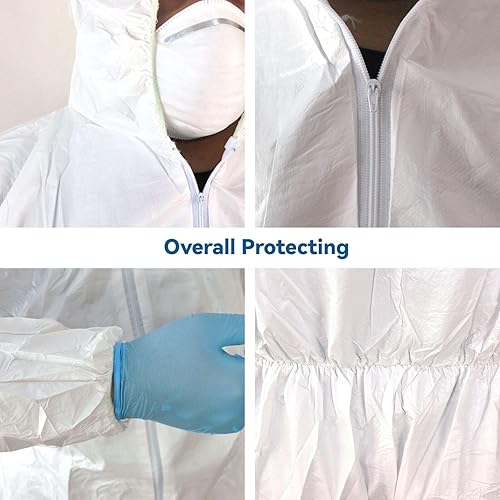 Miniatura 4 de Crozzfog 3 piezas de overoles protectores desechables 3XL, resistentes para hombres y mujeres, para pintar, poda de jardín y más trabajos sucios,