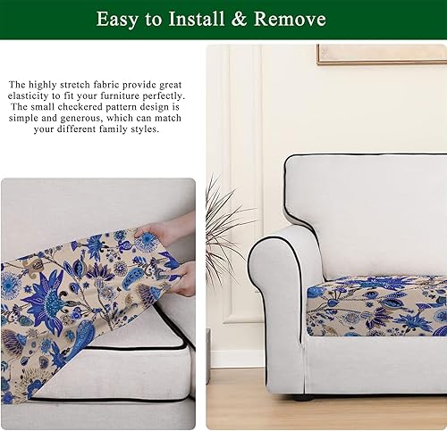 Miniatura 4 de CRFATOP Fundas de cojín elásticas para sofá individual impresas, fundas de repuesto adecuadas para sillón, sofá biplaza con banda elástica, 1