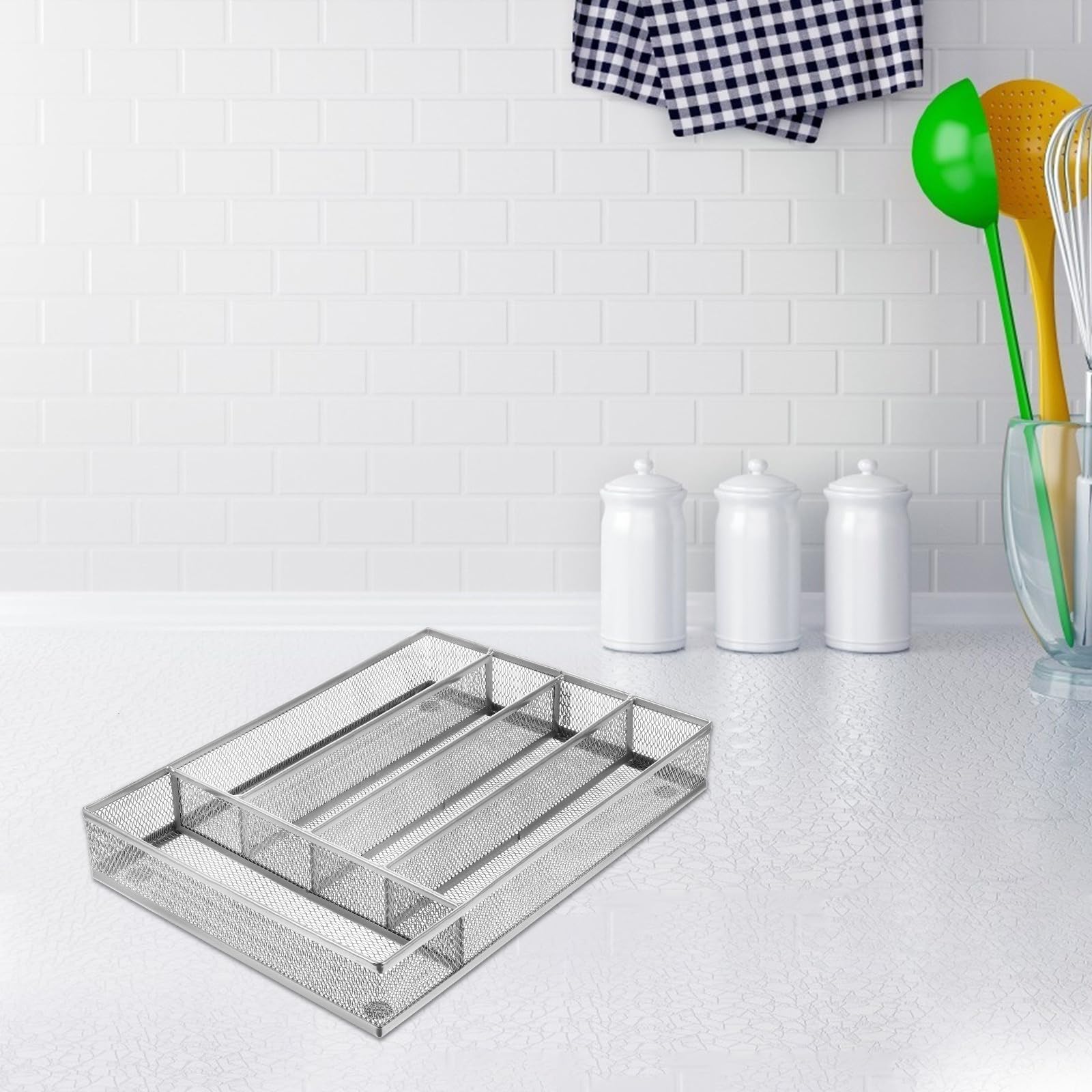 Organizador Diseño Hueco de Cajones para Cocina y Oficina en Acero al Carbono y Patas Antideslizantes, Adecuado para Almacenamiento