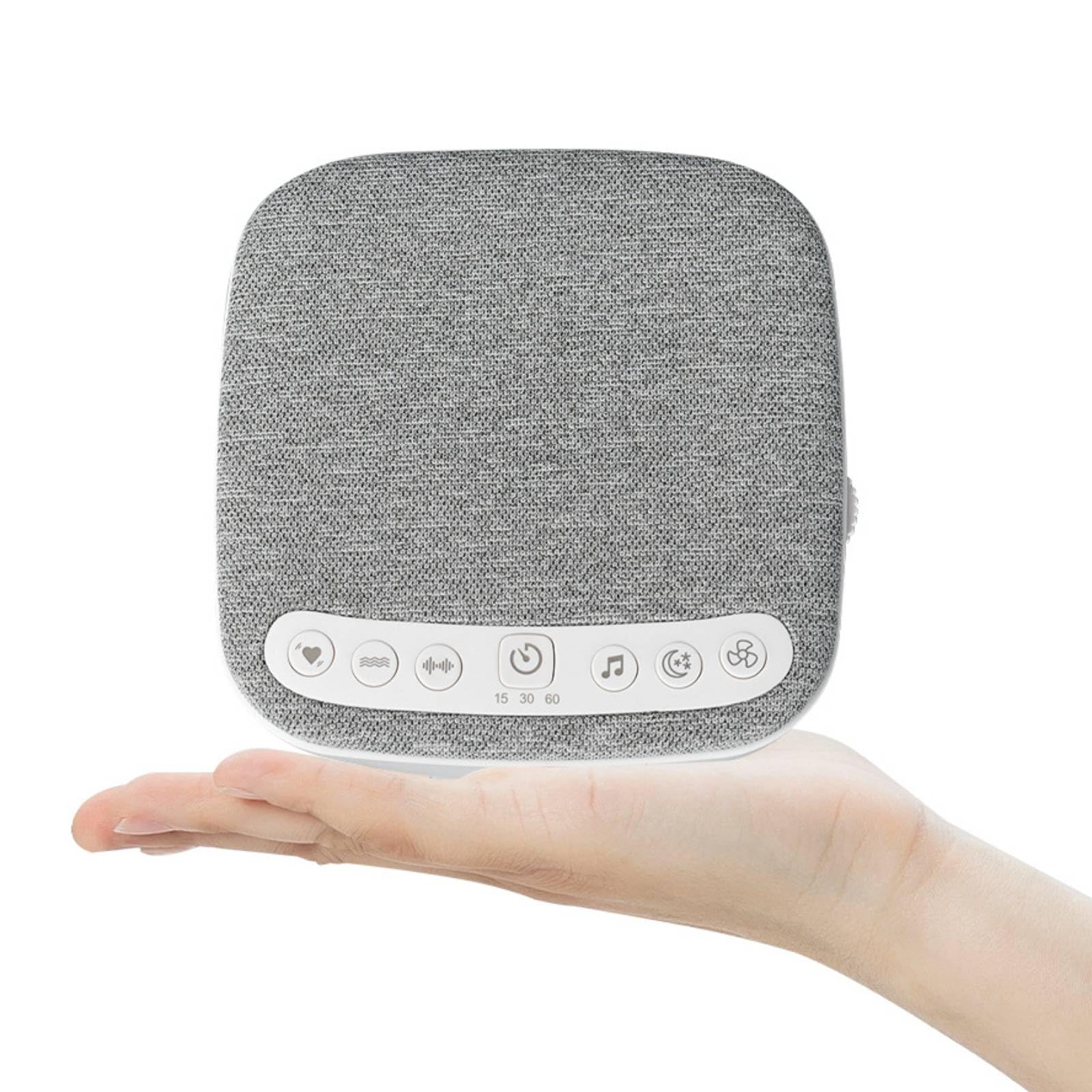 Amagogo Sleep Aid Machine de Sommeil Appareil Générateur Sonore Aide au Sommeil Design Tissu Tissé Gris Corps Blanc Moderne Convient à Décor de Chambre Hôtel Hébergement