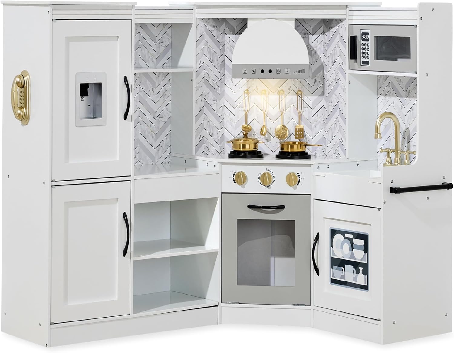 Best Choice Products Pretend Play Corner Kitchen in white
