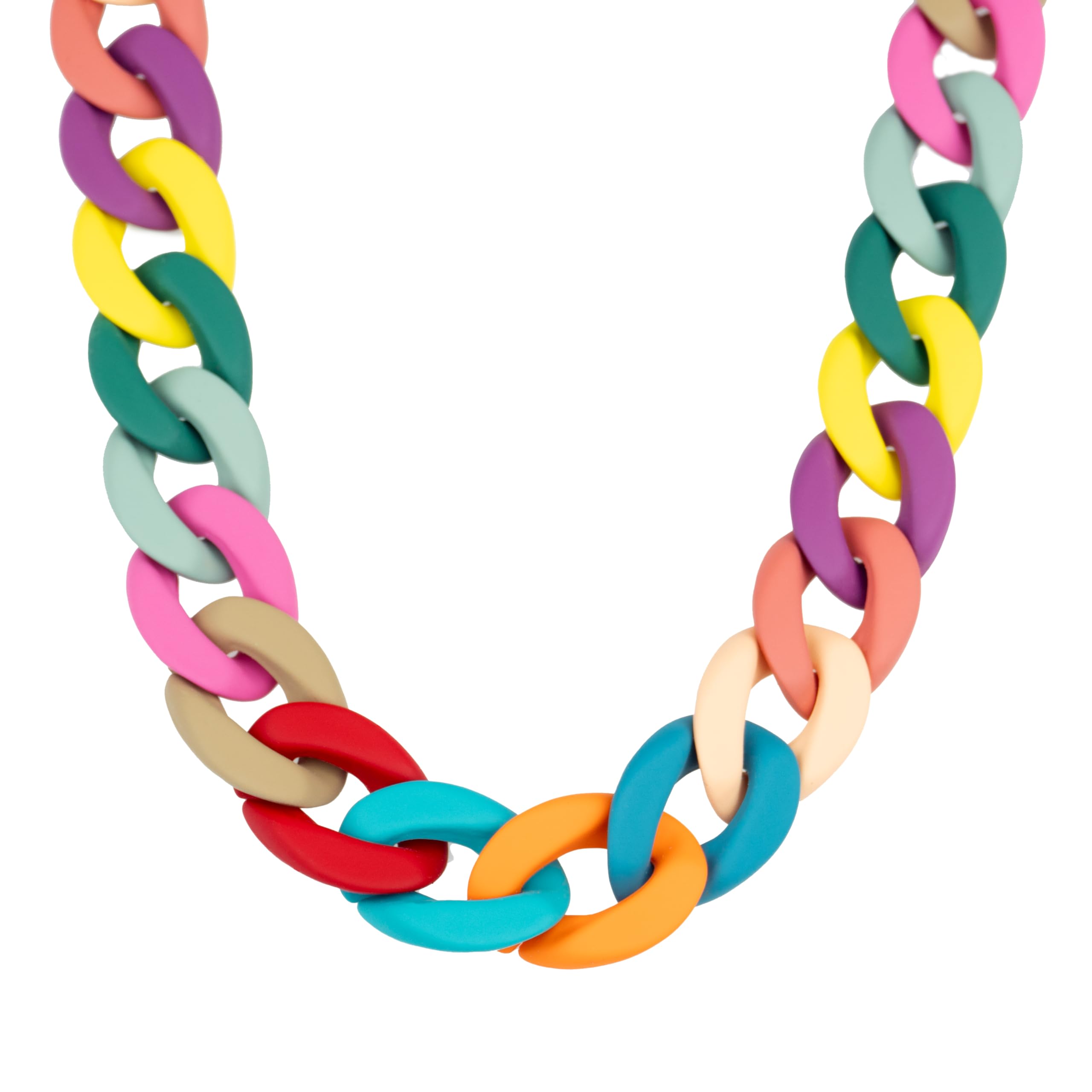 EXINOX Collar Cadena de Resina | Colores Vivos y Alegres | Regalo Cumpleaños Dia de la Madre Aniversario Ocasiones Especiales