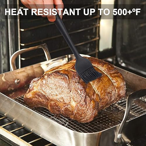 Miniatura 3 de Juego de 6 espátulas de silicona, espátulas de goma resistentes al calor y de acero inoxidable para utensilios de cocina, espátulas grandes y