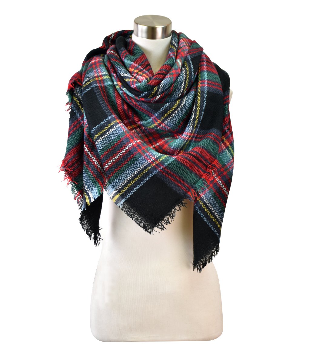 Classic Plaid Check Pattern Blanket Scarf