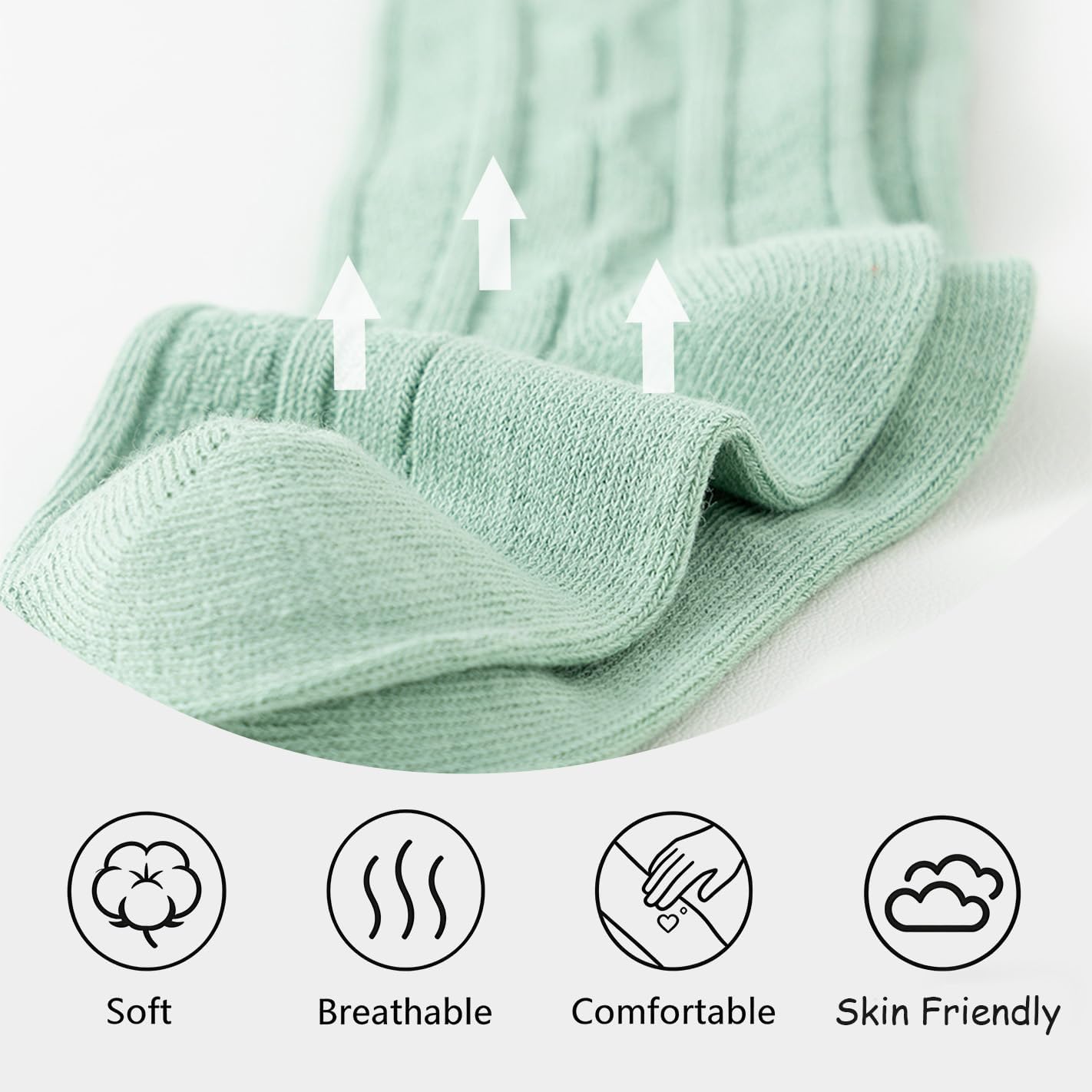 EPEIUS Unisex-Baby Seamless Ribbed/Cable Knit Knee High Socks (Pack of 3/6)