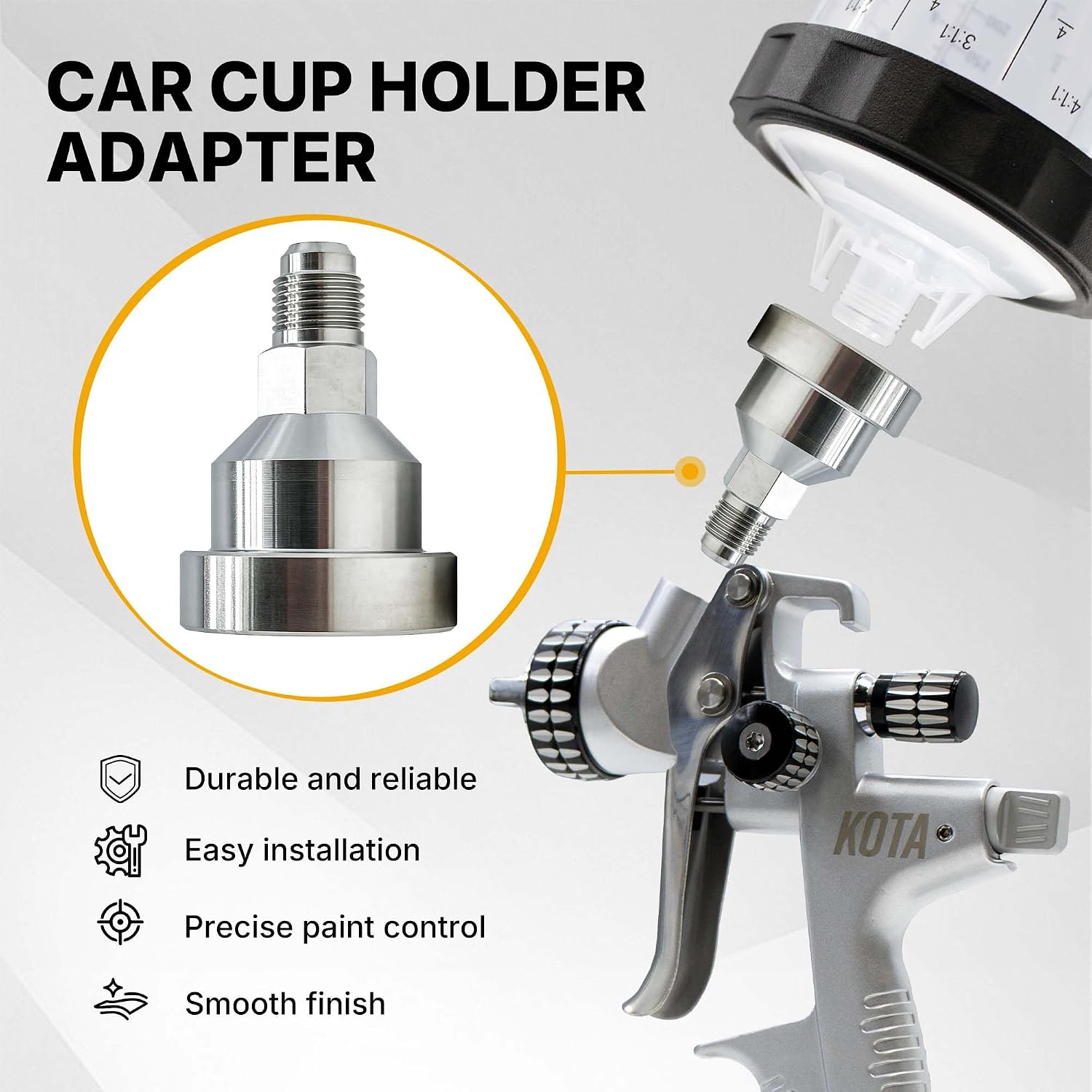 Spray Gun Paint System Stainless Steel Adapter (12) (Aftermarket) Compatible with 1.0 System Only and the Disposable Spray Gun Cup Liners and Lid System ADP12