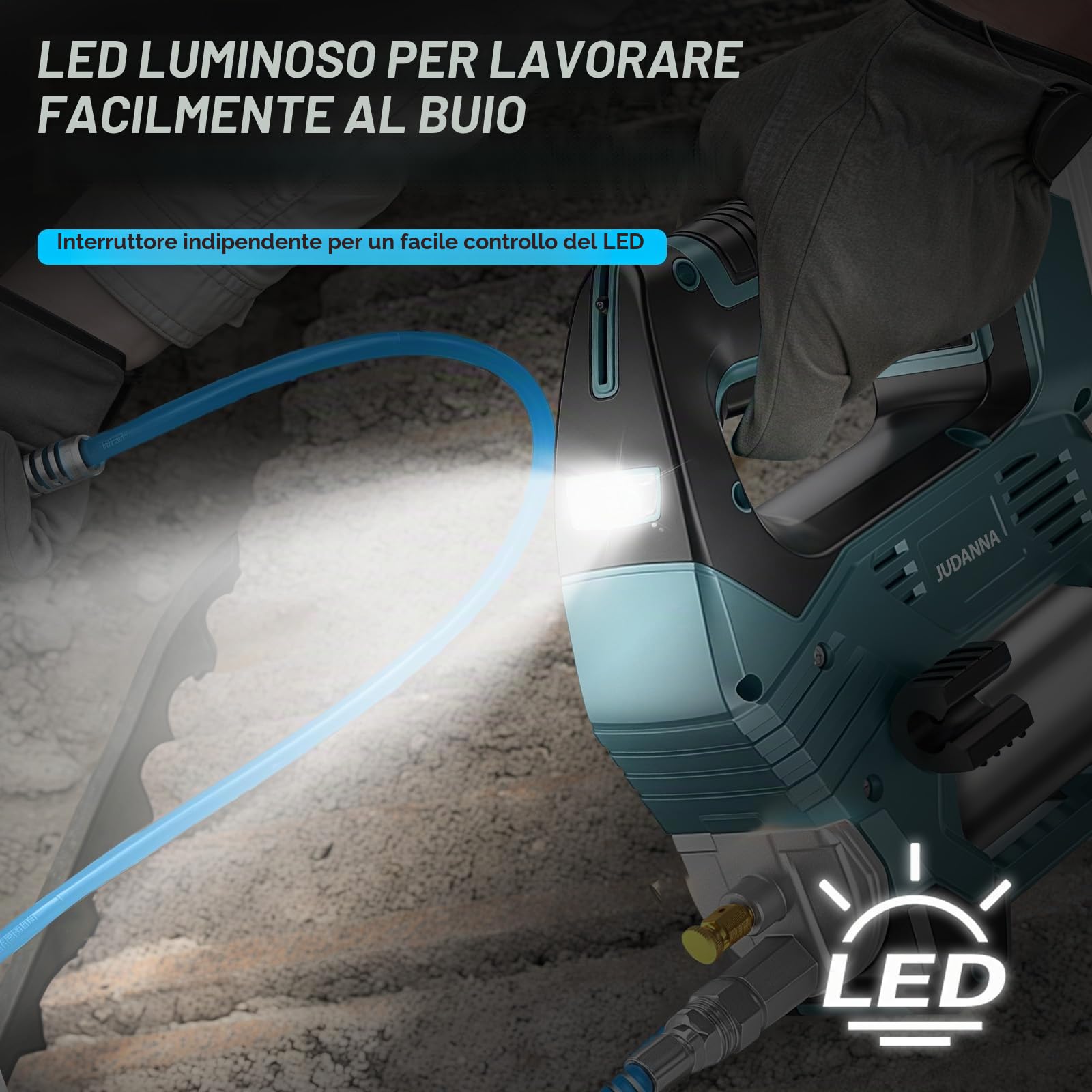 Pressa per grasso a batteria Makita da 18 V, 12000 PSI, 170 g/min, batteria elettrica 18 V, motore brushless, luce LED, regolazione della velocità a 3 livelli per macchine pesanti (senza batteria e