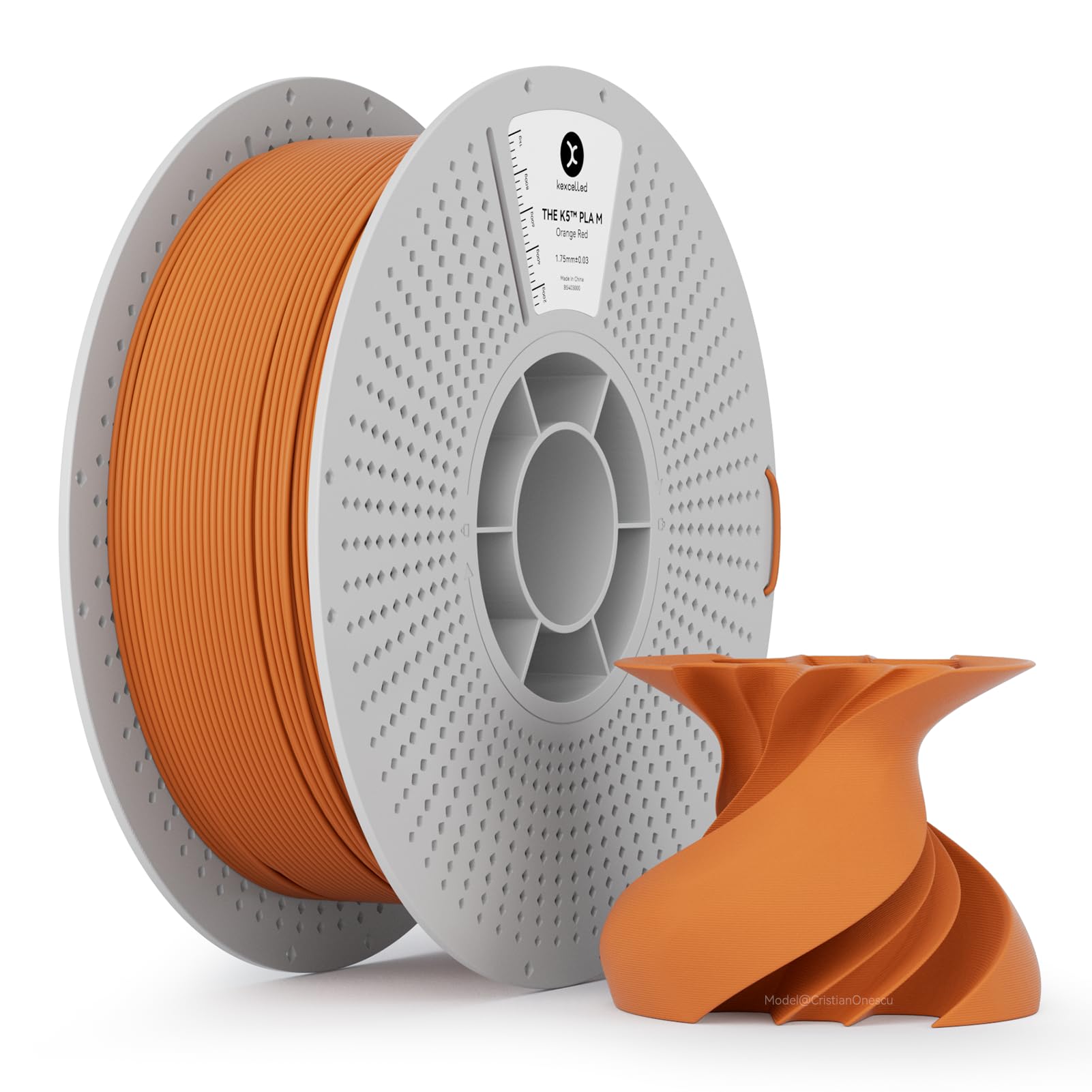 kexcelled Matte PLA Filament 1.75mm，Matte Burnt Orange PLA 3D Printer Filament 1kg Reusable Spool (2.2lbs) with +/-0.03mm Accuracy,Upgraded