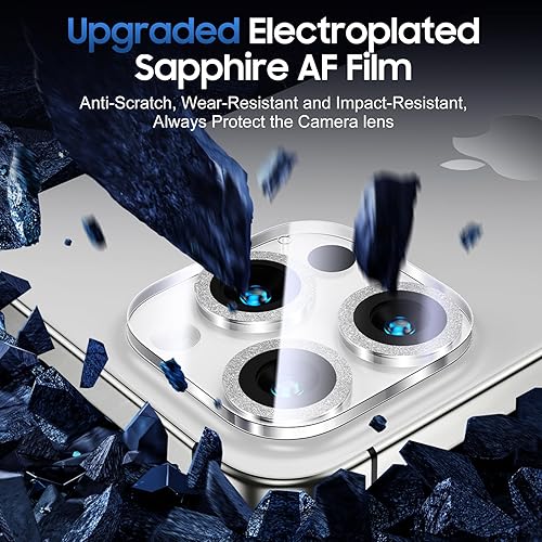 Miniatura 176 de UniqueMe [Paquete de 3 protectores de lente de cámara compatibles con iPhone 14 Pro Max/iPhone 14 Pro, vidrio templado, [compatible con fundas]