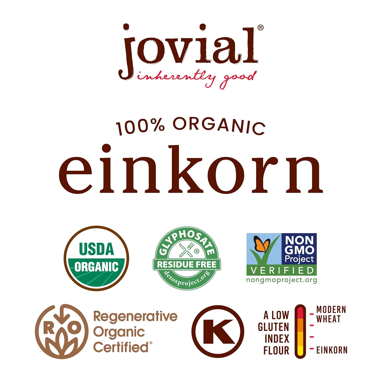 Jovial Einkorn 100% Organic Wheat Berries - Einkorn Berries, Organic Farro, High Protein, Non-GMO, USDA Certified, Lower Carb, Whole Grain, Product of Italy - 16 Oz, 3 Pack