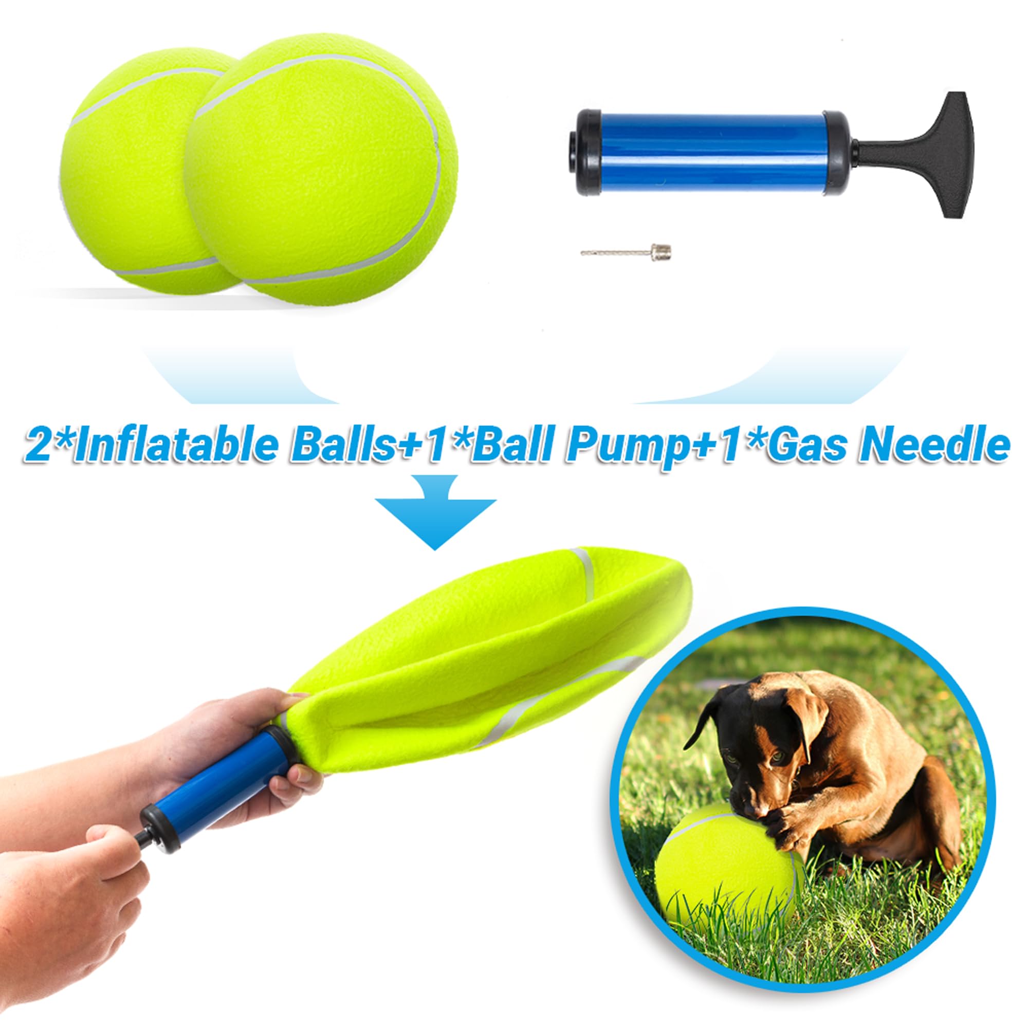 AnCoSoo Bola de perro duradera de goma de rebote, 5.9cm