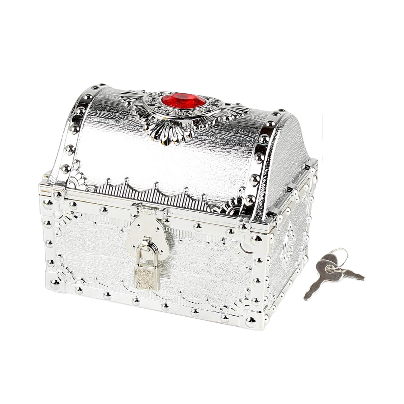 MERISHOPP®Treasures Collection Storage Box Props Pirate Treasure Chest for Kids Prizes Argent|Home & Garden | Kids & Teens at Home | Furniture |1 Treasure Chest-image-16
