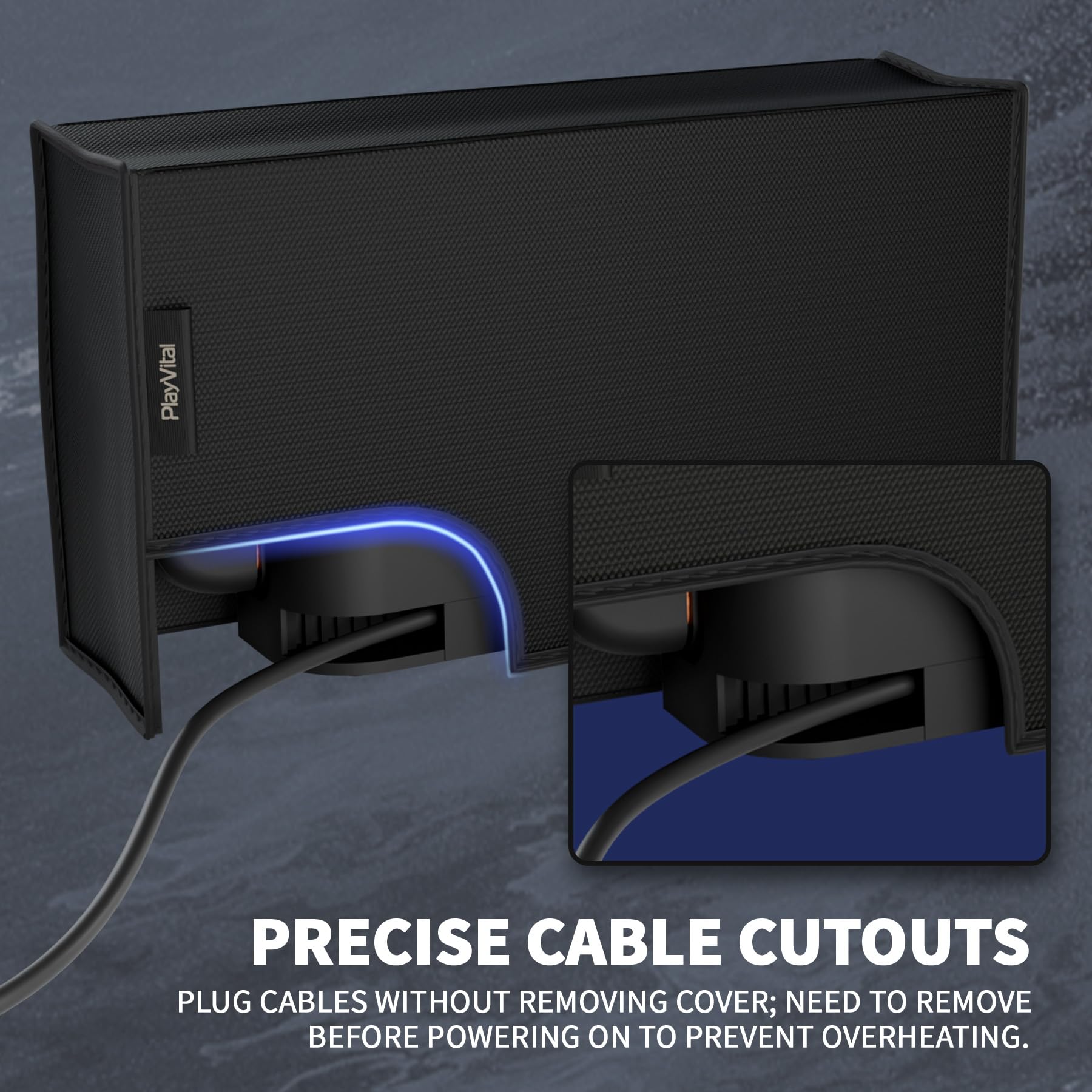 PlayVital Housse Anti-Poussière pour Nintendo Switch 2 Console Cache Protection Accessoires,Cover Anti-Rayures Étanche pour Nintendo Switch 2 Chargeur Dock-Noir - 5