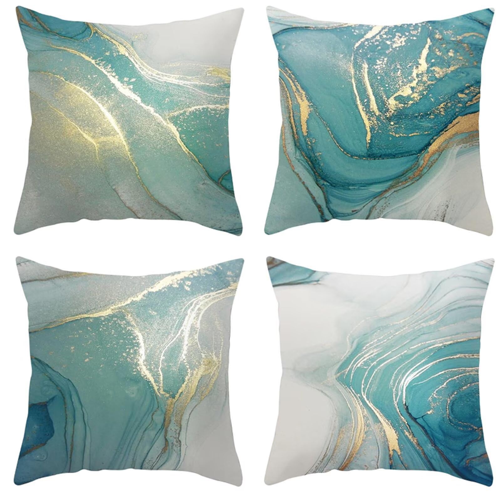 Housse de coussin 45x45 lin lot de 4 décoration bohème salon