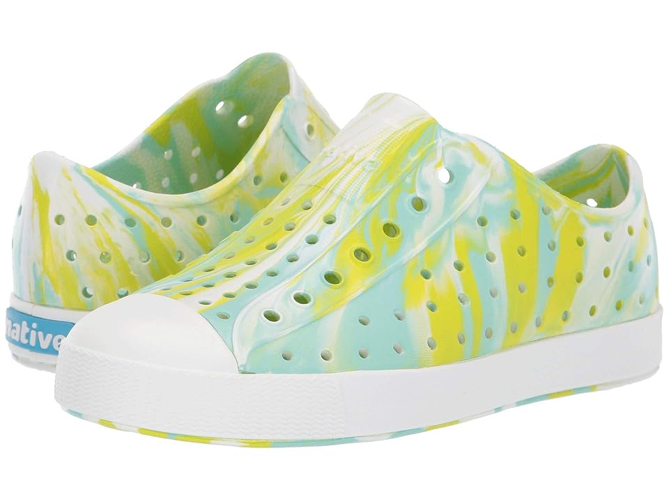 

Native Kids Shoes Jefferson Marbled (Little Kid/Big Kid) (Glo Green/Shell White/Marbled) Kids Shoes, Multi