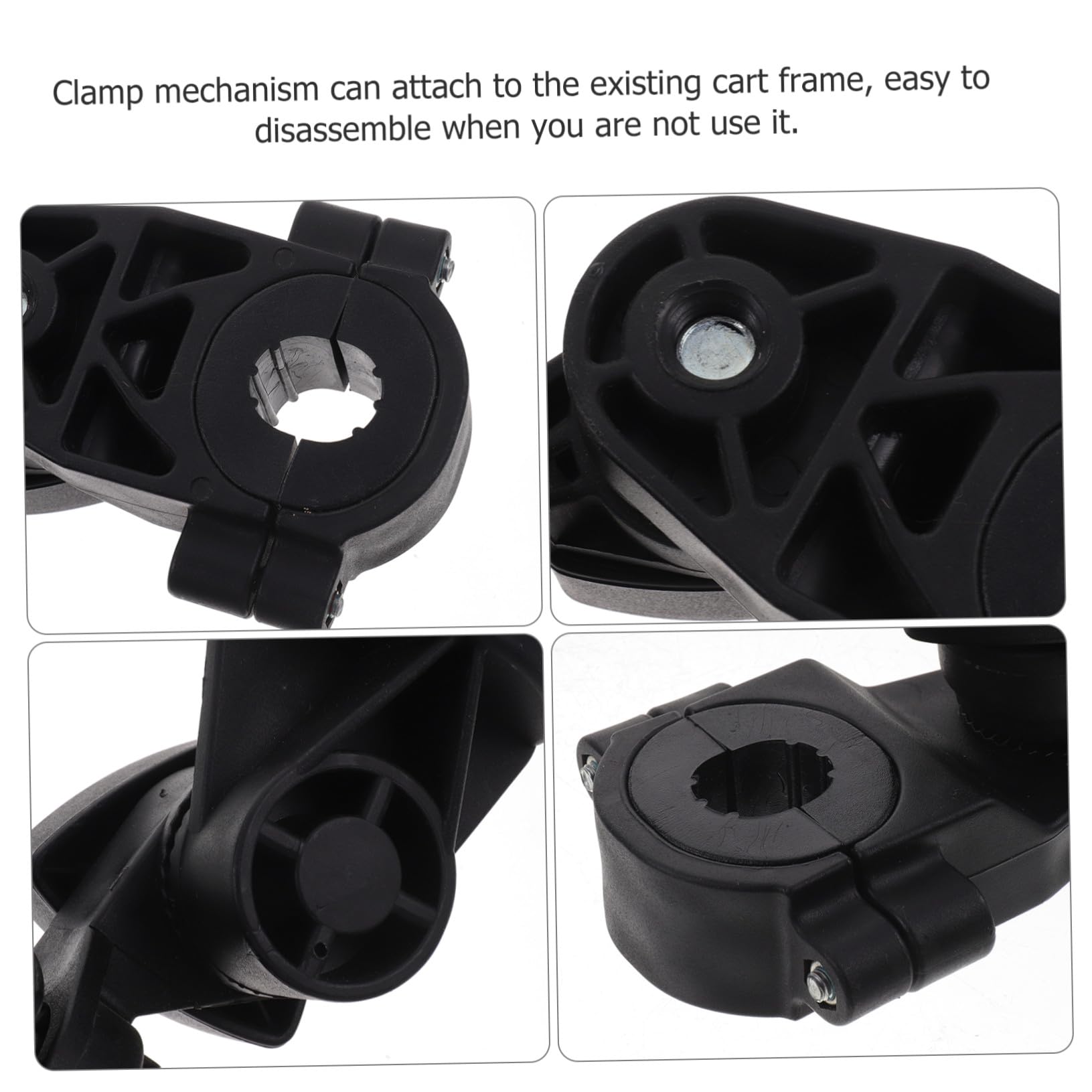 Soporte para Paraguas de Golf en Plástico Negro Ancho Interno Ajustable y Diseño Fácil de Desmontar para Carritos y Cochecitos