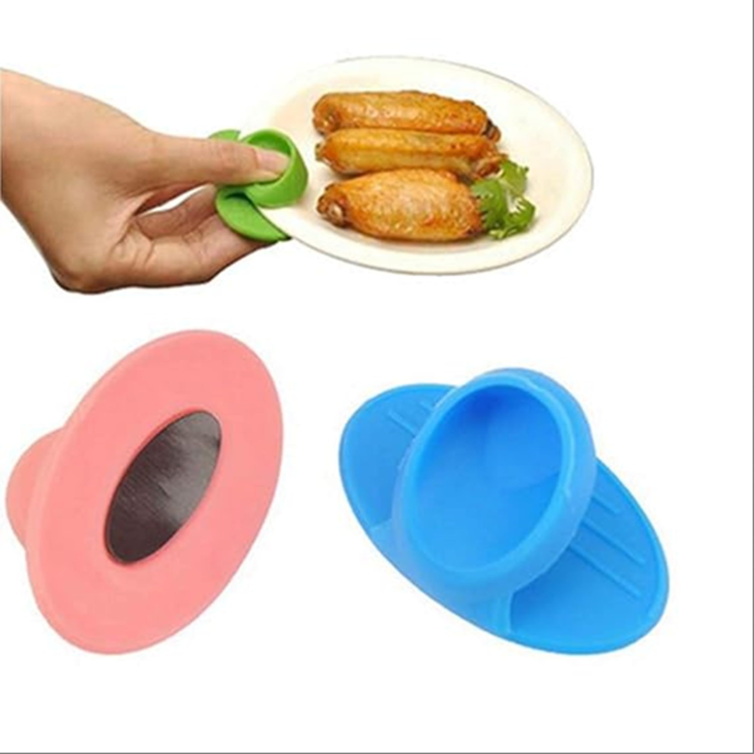 4 Psc Silicone Heat Resistant Pot Holders with Magnet Oven Mini Mitts Cooking Pinch Finger Grips for Kitchen, Oven Mitt Gripper