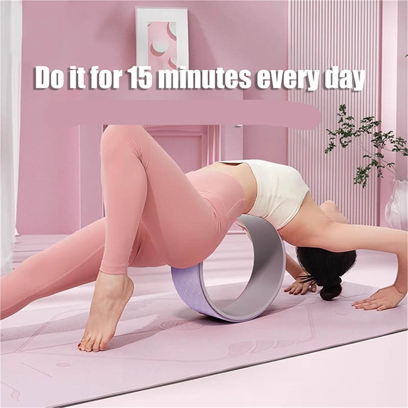 Ruota for yoga, accessori for pilates, attrezzi da palestra, attrezzatura for esercizi, cerchio fitness, massaggio muscolare, rullo for allenamento della schiena per alleviare il mal di schiena