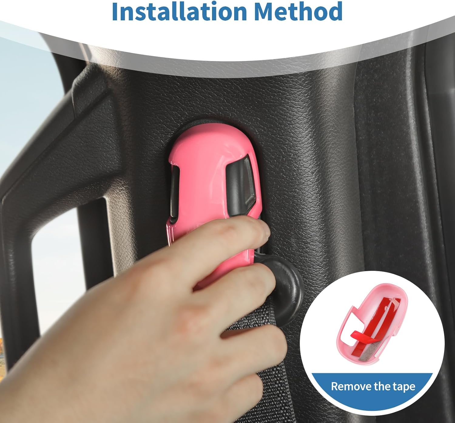 for Jeep JL Pink Seat Belt Trim Cover for Jeep Wrangler JL JLU 2018+ for Gladiator JT 2020-Present ABS Interior Accessories 4pcs