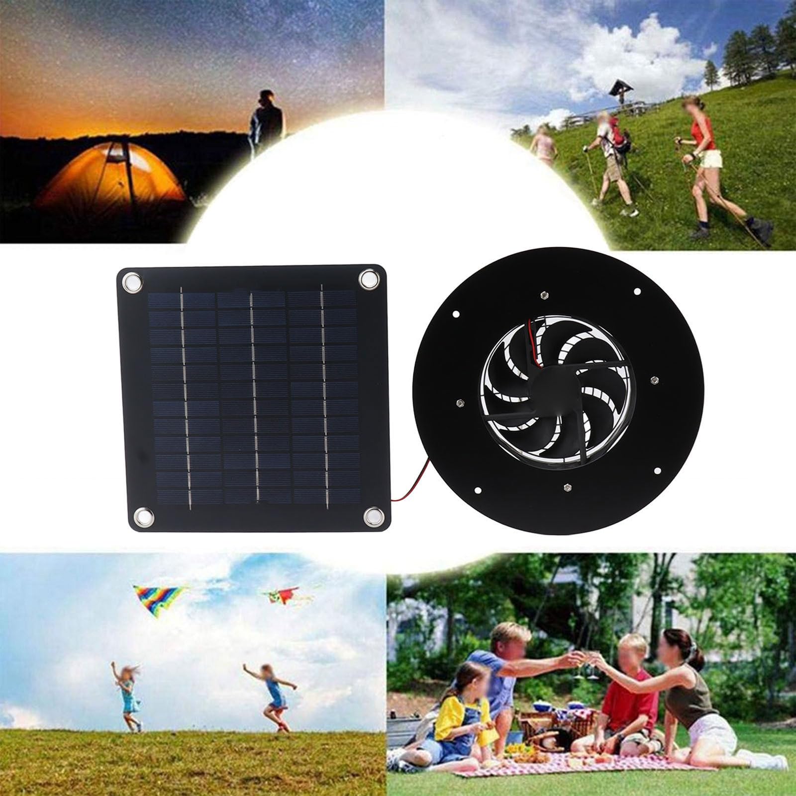 Quiet Solars - Ventola di circolazione alimentata a energia solare, piccola per estrattori d'aria per stalle e serre