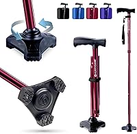 Vista 11 de HurryCane Freedom Edition Bastón de Caminar Plegable con Mango en T