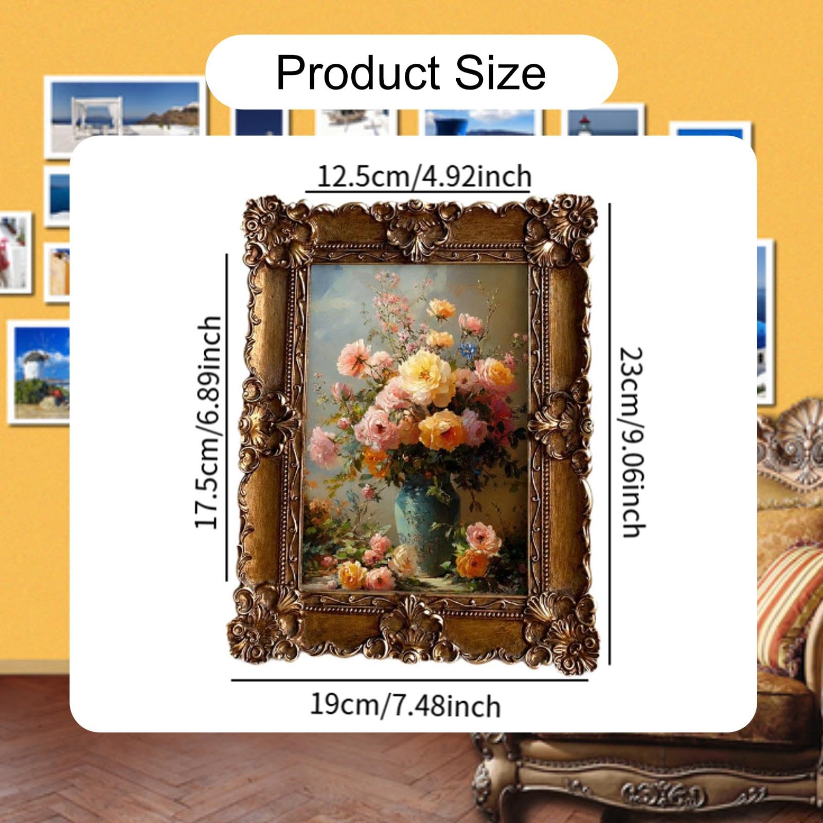 Homyl Cornice Portafoto Ornamentale, Regalo Artistico per La Casa, Decorazione per Soggiorno, Sala Da Pranzo, Tavolo Da Pranzo.