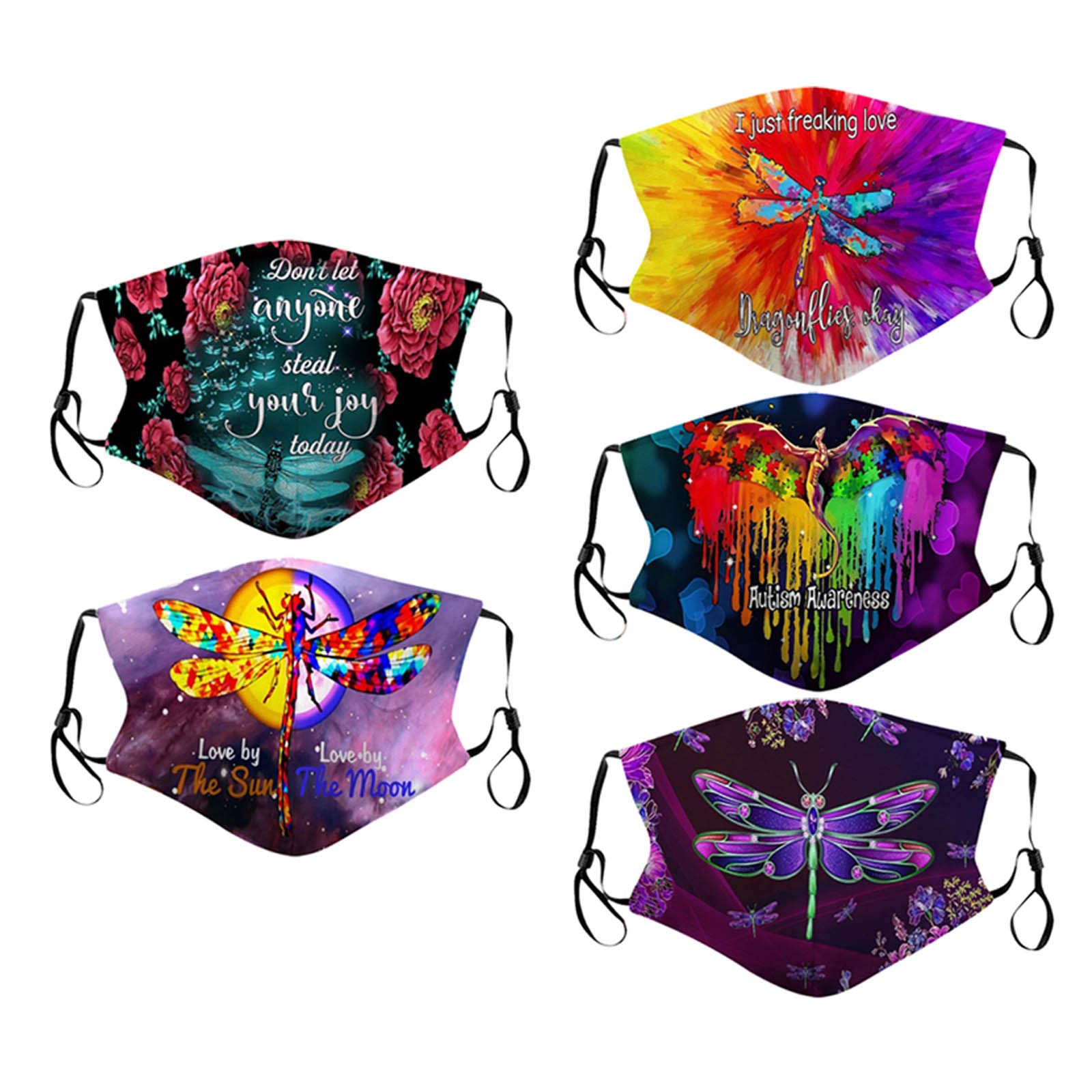 Dustproof Mask Reusable,3PCS Face Mouth Mask Fashion Anti Dust Pollution Floral Print Adjustable Washable Mask for Women-image-23