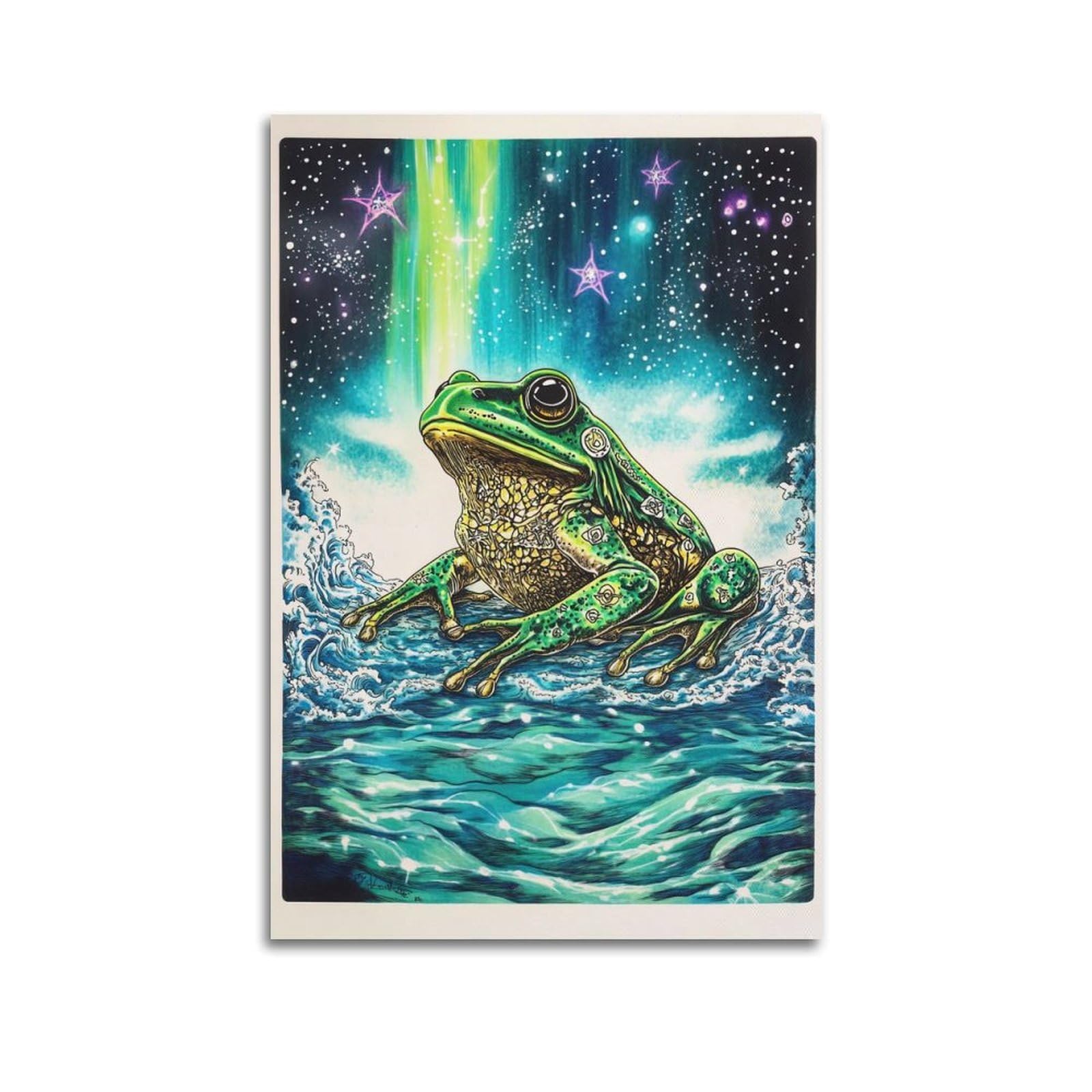 HUIYHB Animal Artwork Poster Frogs in The Sea Poster Decorative Painting Canvas Wall Posters And Art Picture Print Modern Family Bedroom Decor Posters 20x30inch(50x75cm)
