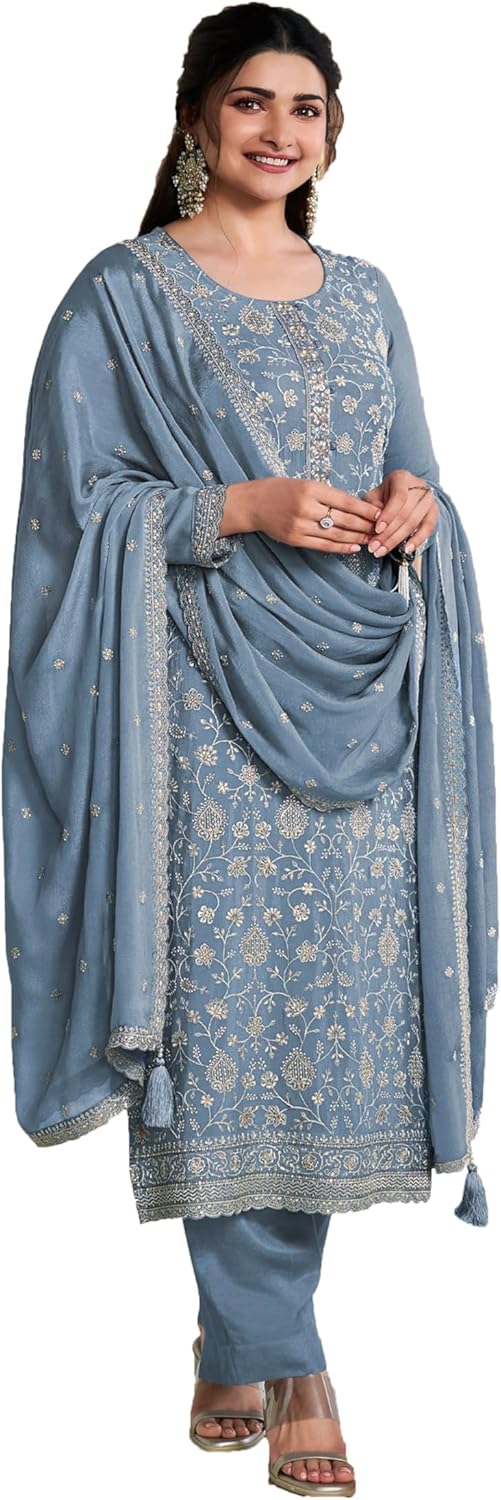 STELLACOUTURE Eid festival ready to wear salwar kameez embroidered indian wedding plus size shalwar suit for women 2783-O