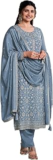 STELLACOUTURE Eid festival ready to wear salwar kameez embroidered indian wedding plus size shalwar suit for women 2783-O