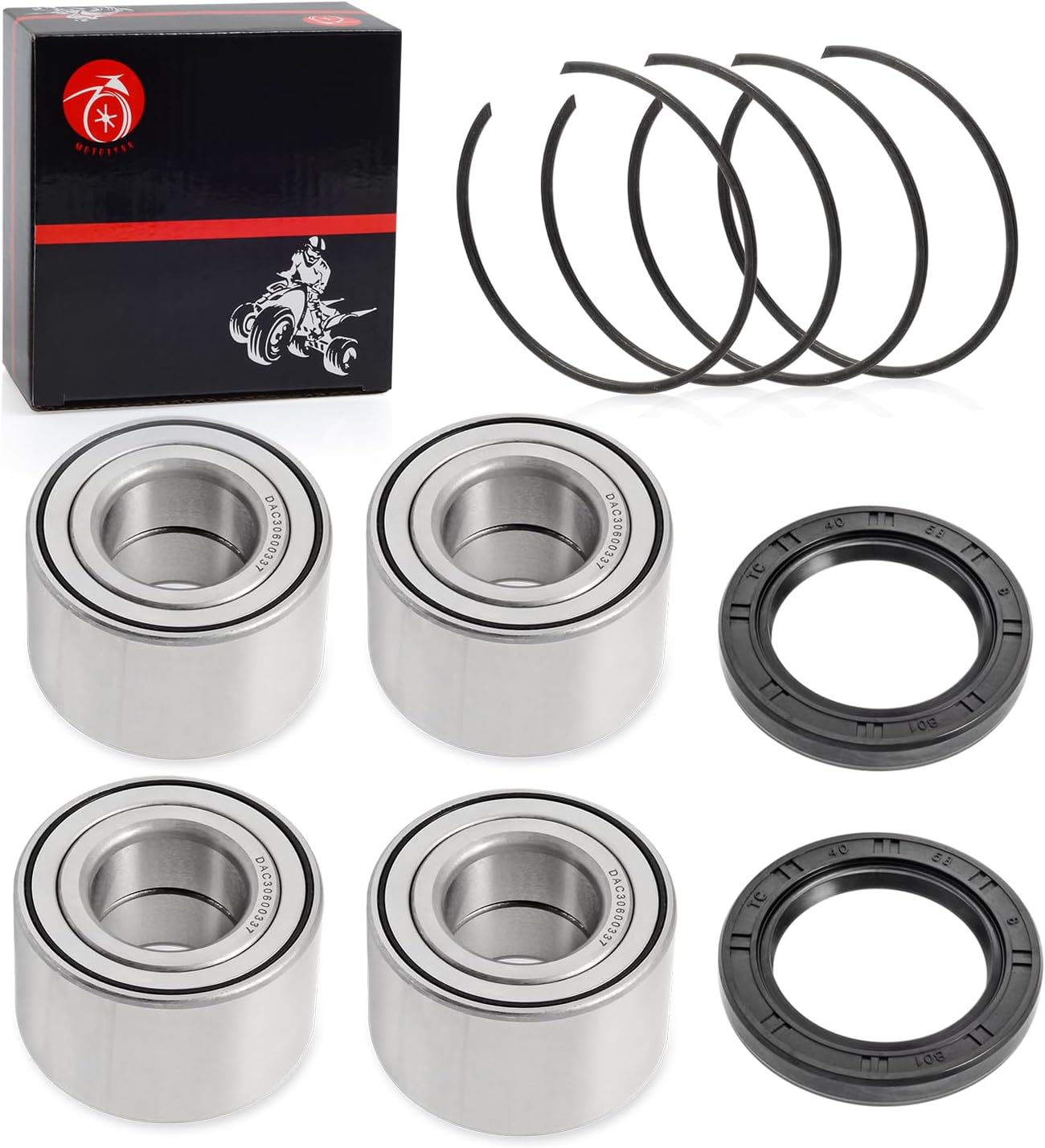 Front Rear Heavy Duty Wheel Bearing 30x60x37mm & CIRCLIP For Can-Am Maverick Commander Outlander Renegade Max 330 400 450 500 570 650 800 80 1000 Defender HD10 HD8 DS450 293350118 293350040 293350150