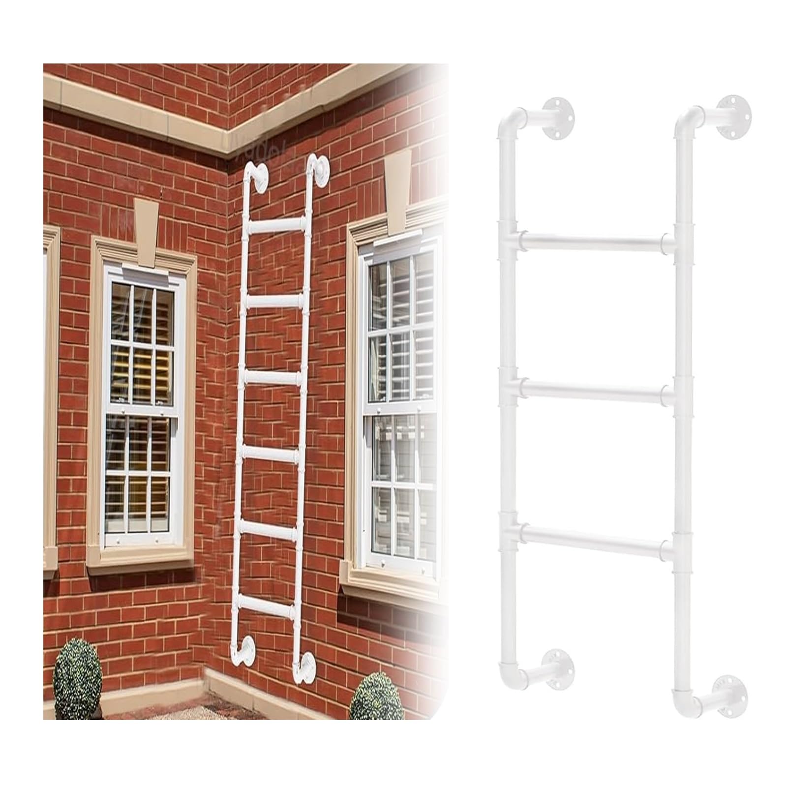 Scale Da Parete Ad Alta Resistenza Ingresso E Uscita Scale per Esterni, Tetti, Garage, Camper, Attici E Librerie(White,226cm/88.8in)