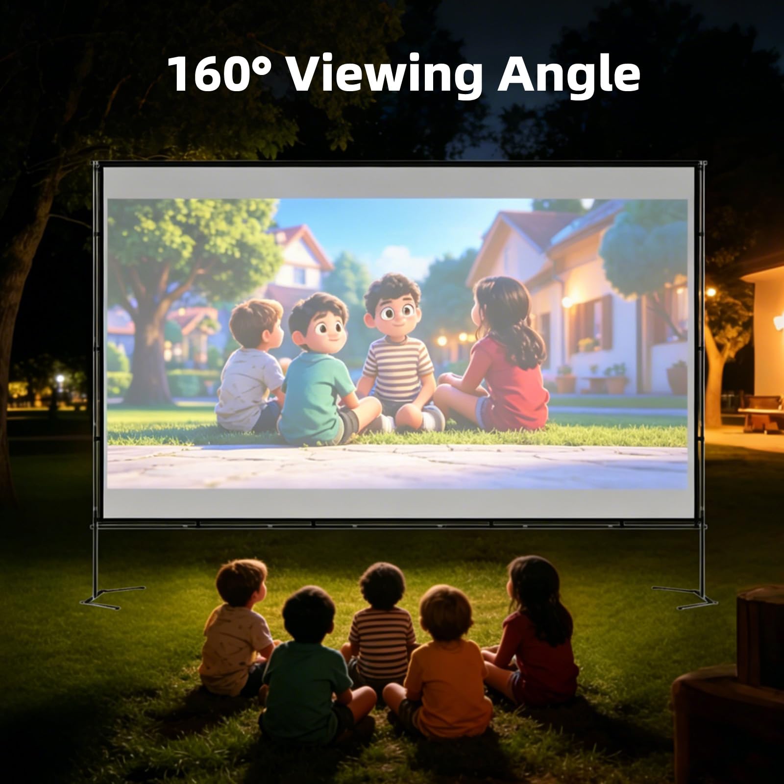 Schermo per proiettore da esterno da 120 pollici con supporto 16:9 4 K HD portatile schermo proiettore esterno interno per cortile, campeggio, teatro