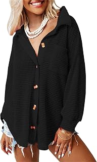 Silunma2021 Women's V-Neck Solid Color Loose Shirts Cardigan Long Sleeves Breathable Shirts Soft Casual Blouse Top