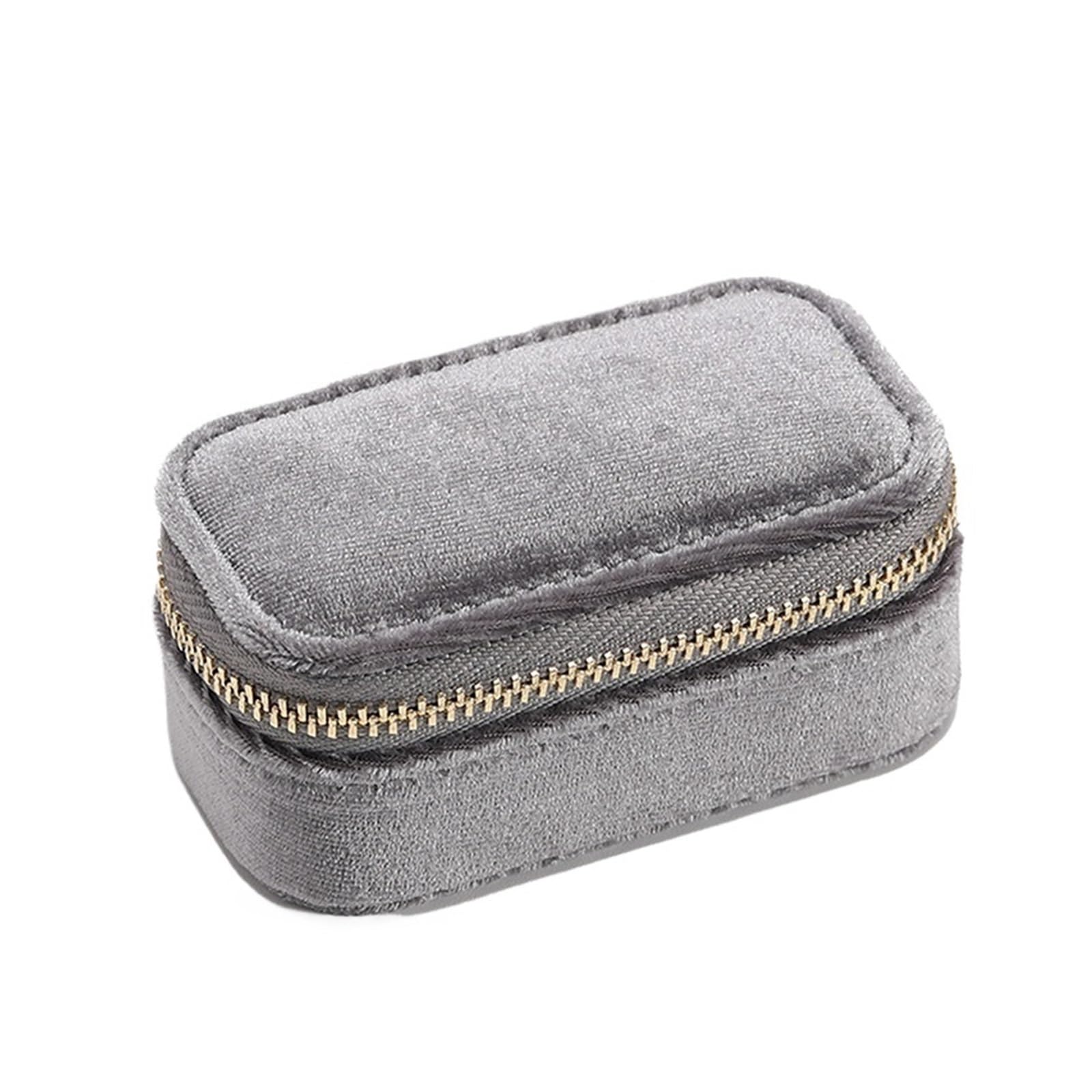 ESTDKMNOS Portable Jewellery Case， Mini Velvet Ring Box Multicolor Single Layer Earrings Necklace Organizer(Color 3)