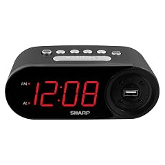 Sharp Digital Easy to Read Alarm Clock with 2 AMP High-Speed USB Charging Power Port - Charge Your