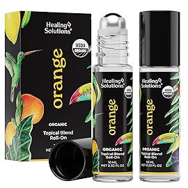 Healing Solutions (2 Pack) Sweet Orange Essential Oil Roll On - USDA Certified, for Perfume & Skin - Orange Oil Roller - Roll On Perfume