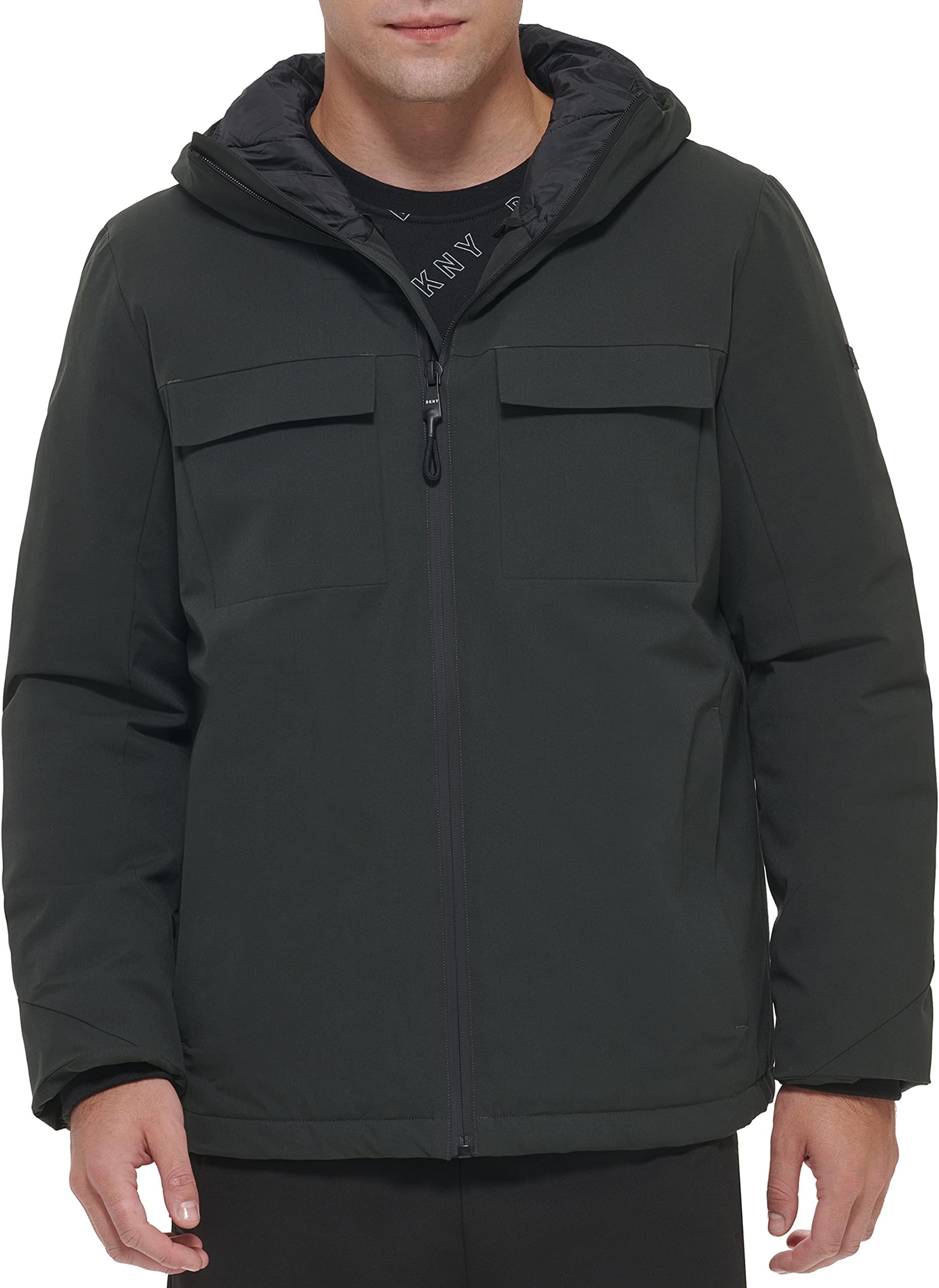 DKNYMen's Performance Tech Hooded Modern Storm Coat