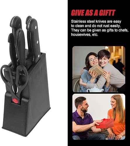 Miniatura 4 de UPKOCH Juego de cuchillos de cocina de acero inoxidable, tijeras no plásticas, suministros de cocina esenciales para uso en el hogar, restaurante