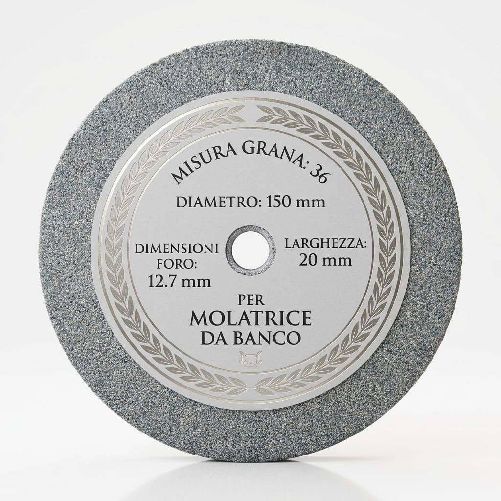 Mola Banco 150mm G36 Carburo Silicio Foro 12,7mm - Rettifica Metalli Non Ferrosi Ceramica Vetro Alta Precisione Bassa Vibrazione Lunga Durata